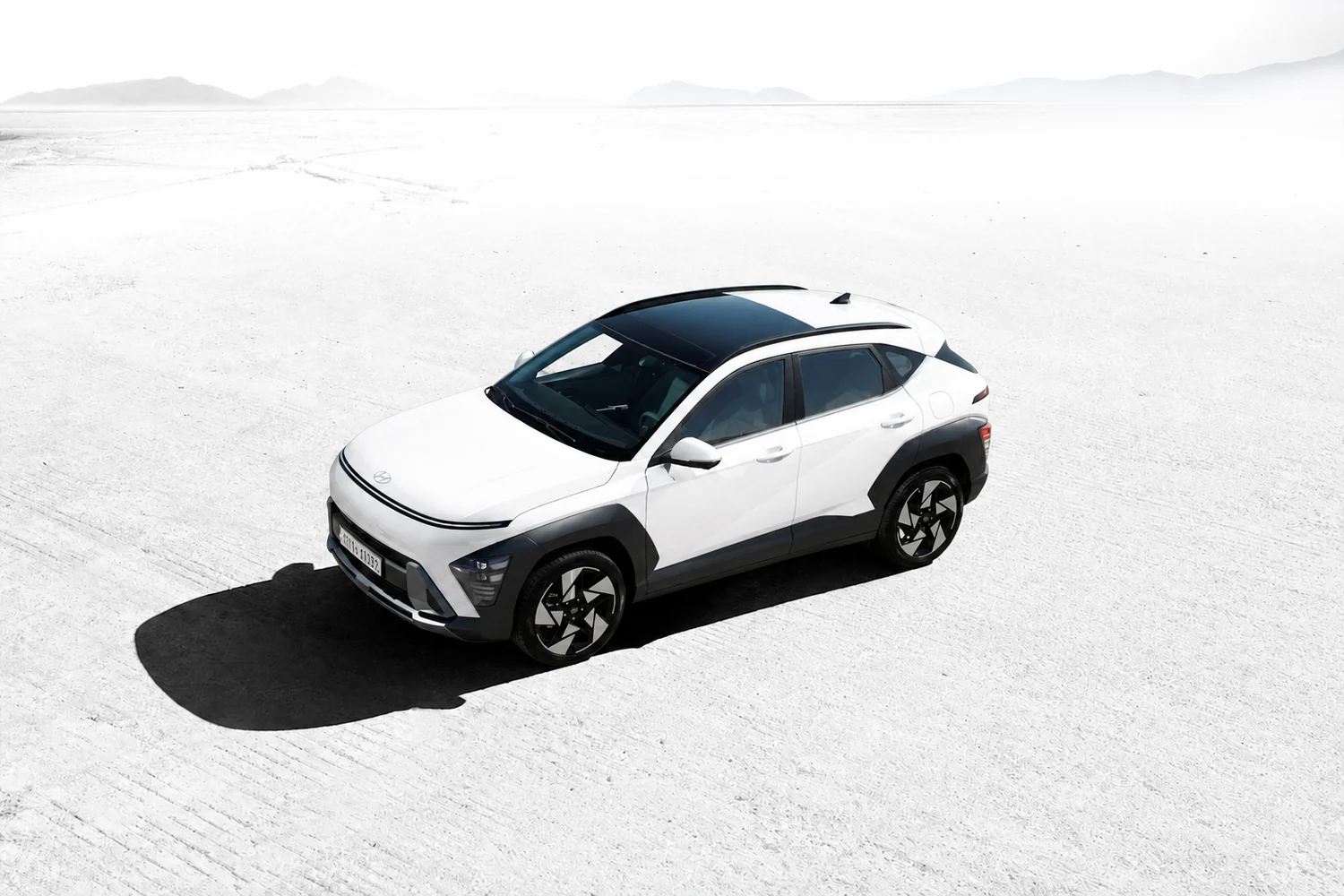 Weißer Hyundai Kona als Beispielfahrzeug
